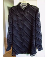 NEW Black Velvet Burnout Shirt/Jacket~Large~Nordstrom $179~NWT~Sheer Per... - £48.44 GBP