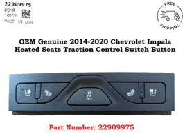 OEM 2014-2020 Chevy Impala Heated Seats Traction Control Switch Button 2... - $28.70