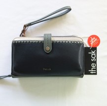 The Sak Leather Iris Large Navy Convertible Crossbody Wristlet Wallet New Tags - £62.86 GBP