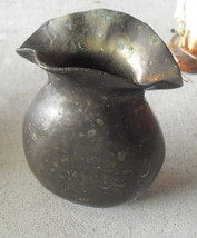 Vintage Short Heavy Brass Vase 4 1/2 Tall - £16.35 GBP
