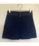 Chaps Girls School Uniform Skort Size 10 Navy Blue Pleated Pull On Faux ... - £8.56 GBP