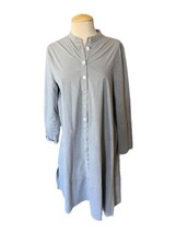 Elemente Clemente Lagenlook Gray Cotton Button-up Tunic Shirt Dress Size 3 - £50.60 GBP