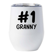 #1 Granny Tumbler 12oz With Lid Mother&#39;s Day Christmas Wine Glass Gift For Mom - £18.44 GBP