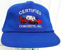 Vintage CERTIFIED CONCRETE Snapback Hat Cement Mixing Advertising Ball C... - £26.24 GBP