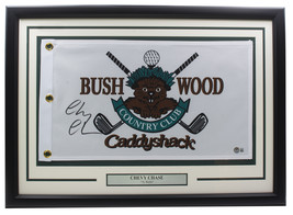 Chevy Chase Signed Framed Bush Wood Caddyshack Golf Flag BAS ITP - £220.28 GBP