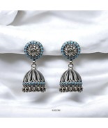 925 Sterling Silver handmade Oxidized vintage look Dangle Jhumki Women E... - €50,39 EUR