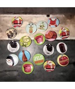 Lot of 18 Mini Santa Christmas Holiday Button Pins Jean Jacket Vtg Scenes - $12.88 CAD