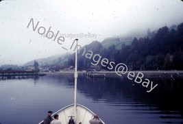 1968 Harbor Boat Town Scenic Hillside Switzerland Ektachrome 35mm Slide - £3.10 GBP