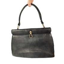 ZENITH HANDMADE Vintage 50s LEATHER HANDBAG Gray PURSE Unique Frame - $43.66