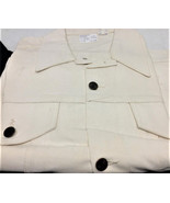 Vintage Men&#39;s Coat Off White Denim Jacket DEADSTOCK JC Penney - £47.85 GBP