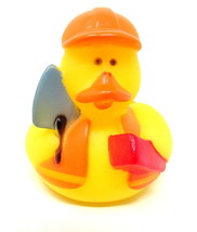Brick Layer Mason Rubber Duck 2&quot; Shovel Orange Hard Hat Vest Squirts US Seller - £6.72 GBP