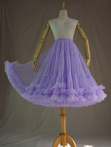 Purple A-line Layered Tulle Skirt Custom Plus Size Ballrina Tulle Skirt