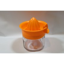 GEMCO Citrus Reamer JUICER with ORANGE Plastic Top Glass Bottom VTG - £11.55 GBP