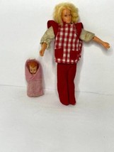 Vintage Collectible Miniature Dollhouse Dolls Mom &amp; Baby - £19.44 GBP