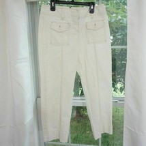 Ann Taylor Loft Capris White Womens 2 Ivory Cropped Pockets Pants White Trousers - £14.84 GBP