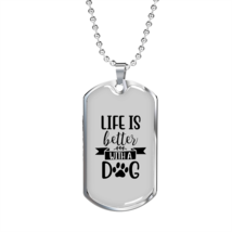 Life is Better With a Dog Transparent Paw Necklace Stainless Steel or 18k Gold  - £37.84 GBP+