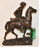 Vtg Western Cowboy Bronze Horse &amp; Rider Sculpture c.1969 Austin Producti... - £259.79 GBP