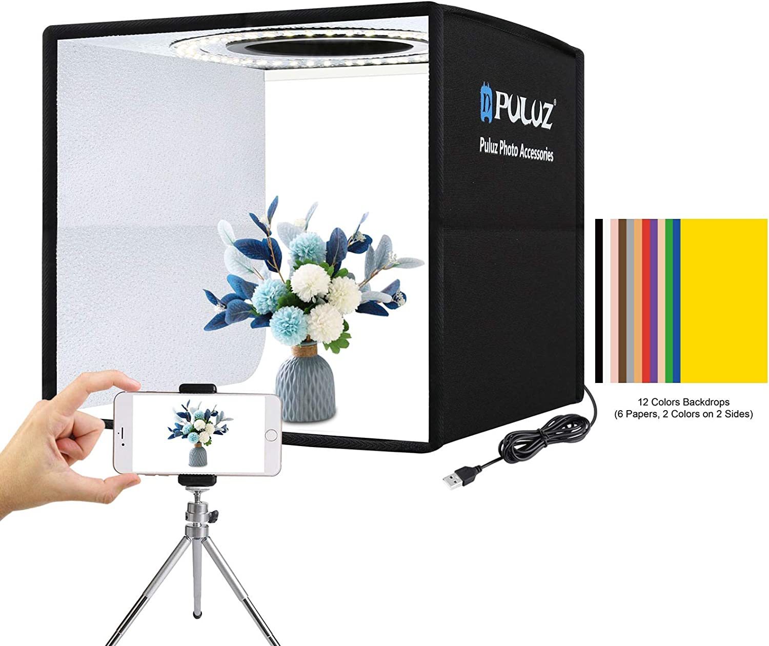 Portable Folding Photography Light Tent Kit With Cri &gt;95 96Pcs Led Light... - $44.93