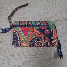 Vera Bradley Wristlet Wallet Handbag Small Paisley Multicolor Barely Used  - £10.36 GBP