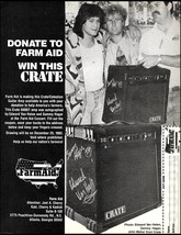 Eddie Van Halen Sammy Hagar 1985 Farm Aid Crate Amp contest entry form ad print - £3.30 GBP