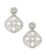Natalie Openwork Statement Drop Earrings in Silver Tone with Jewelry Gif... - $47.56 CAD