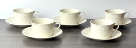 Mikasa English Countryside Coffee Cups &amp; Saucers White DP900 - Set of 5 - £49.96 GBP
