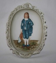 Lefton China KW3504 Japan Blue Boy Wall Plaque #2119 - £9.59 GBP