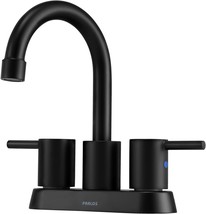 Parlos 2-Handle Swivel Bathroom Sink Faucet Centerset Vanity Mixer, Matte Black - $46.99