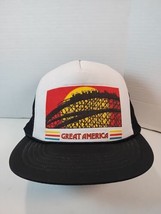 Vintage Great America Six Flags Hat Cap Trucker Mesh Snapback Rollercoaster VTG - $18.37