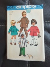 Simplicity 9042 Sewing Pattern Coat Pants Size 2 Toddler Precut Vintage 1970 UC - £8.31 GBP