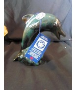 Vintage NWT Blue Mountain Pottery Blue Green Drip Glaze Dolphin Figurine... - €32,16 EUR