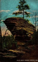 Linen POSTCARD- Pivot Rock, Eureka Springs, Arkansas BK27 - £2.34 GBP