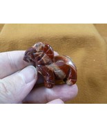 (Y-RAM-562) little Red rainbow jasper RAM SHEEP gemstone FIGURINE BIG go... - $25.64 CAD