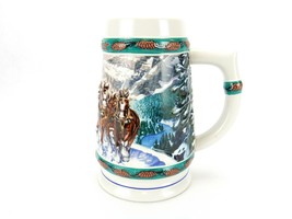 1993 Anheuser Busch  AB  Budweiser Bud Holiday Christmas Beer Stein Clydesdales - £15.62 GBP