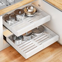 Expandable Pull Out Cabinet Organizer -21&quot; Deep Adhesive Slide Out Shelf, 1Pc Ad - $91.99