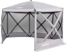 Xgear 6 Sided Pop Up Camping Gazebo 11&#39; 5&quot; X 11&#39; 5&quot; Instant Canopy Tent,... - £187.03 GBP