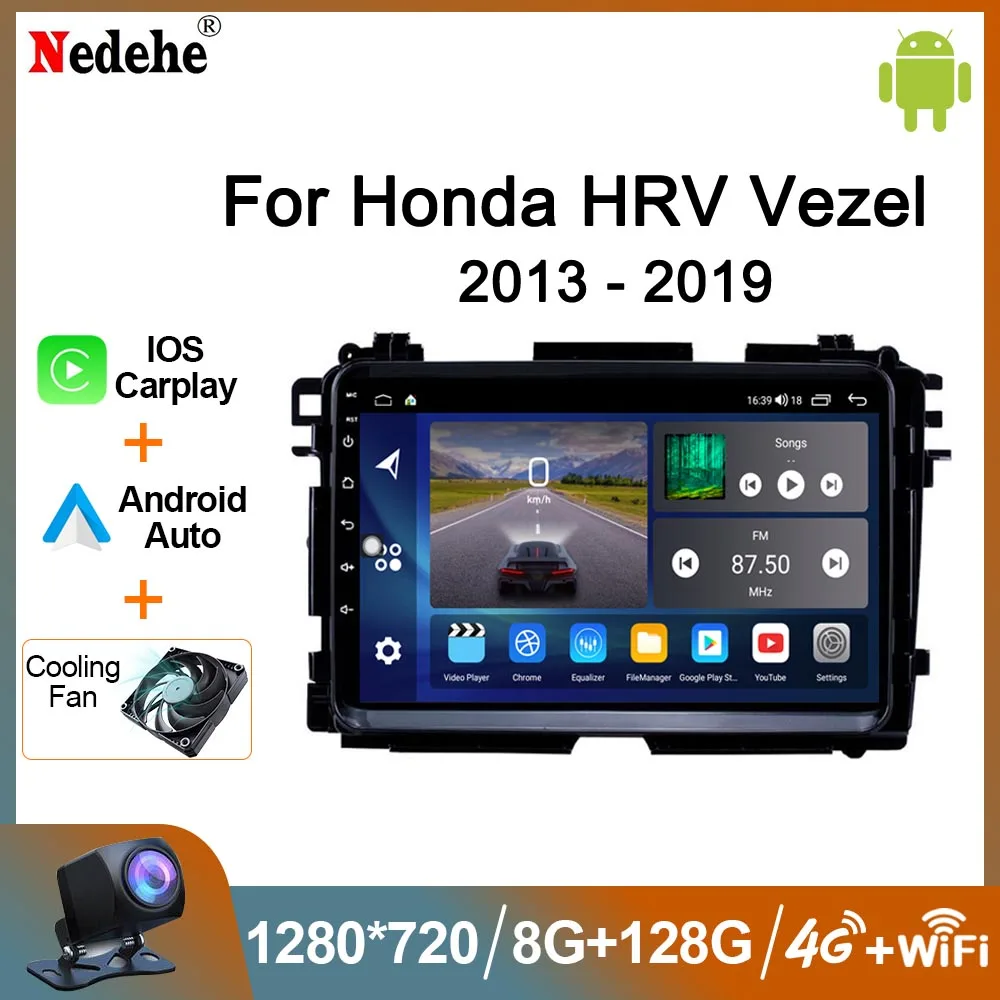 2 Din Car Radio Android 12 Carplay for Honda HRV H RV Vezel XRV 2013- 2018 - £120.58 GBP+