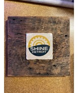 Decorative Wood Wall Hanging Tile Shine Detroit Michigan rustic - $12.74 CAD