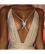 Sexy Zircon Butterfly Chest Bracket Body Jewelry Bras Night Lingerie Und... - £12.58 GBP