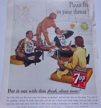 7 Up Pizza Fire In Your Throat Put it Out With 7up Magazine Print Ad 1962 - $1.99