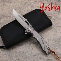Hunting Knife M390 Folding Blade Outdoor Pocket Survival Tool Titanium H... - £86.00 GBP+