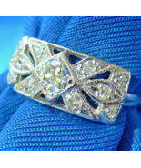 Earthmined European Diamond Deco Wedding Band Vintage Antique Engagement... - £1,980.37 GBP
