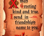 Xmas Christmas Scroll Greeting Poem Ivy Embossed 1910s Postcard - $3.91