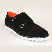 Men Tayno Dressy Casual Soft Suede Comfortable Double Buckle #Freshman Black image 2