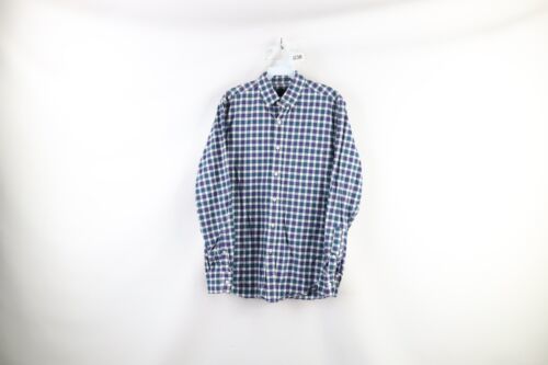 J Crew Mens Size Small Collared Long Sleeve Button Shirt Blue Plaid Cotton - $24.70