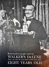 Walker&#39;s Deluxe Bourbon Whiskey-Party Holiday Drinks-1963 Vintage Print Ad - $10.55