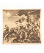 Bacchus and Ariadne by Titian Art Print Sepia Tone Early 1900s Print 7x7... - £23.58 GBP