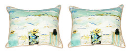 Pair of Betsy Drake Bottoms Up Again Small Indoor Outdoor Pillows - £55.40 GBP