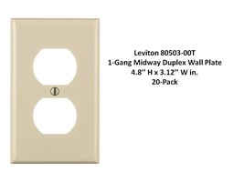 Duplex Wallplate 4.8’’ x 3.12’’ 1-Gang Midway Almond, Leviton 80503-00T ... - $26.72