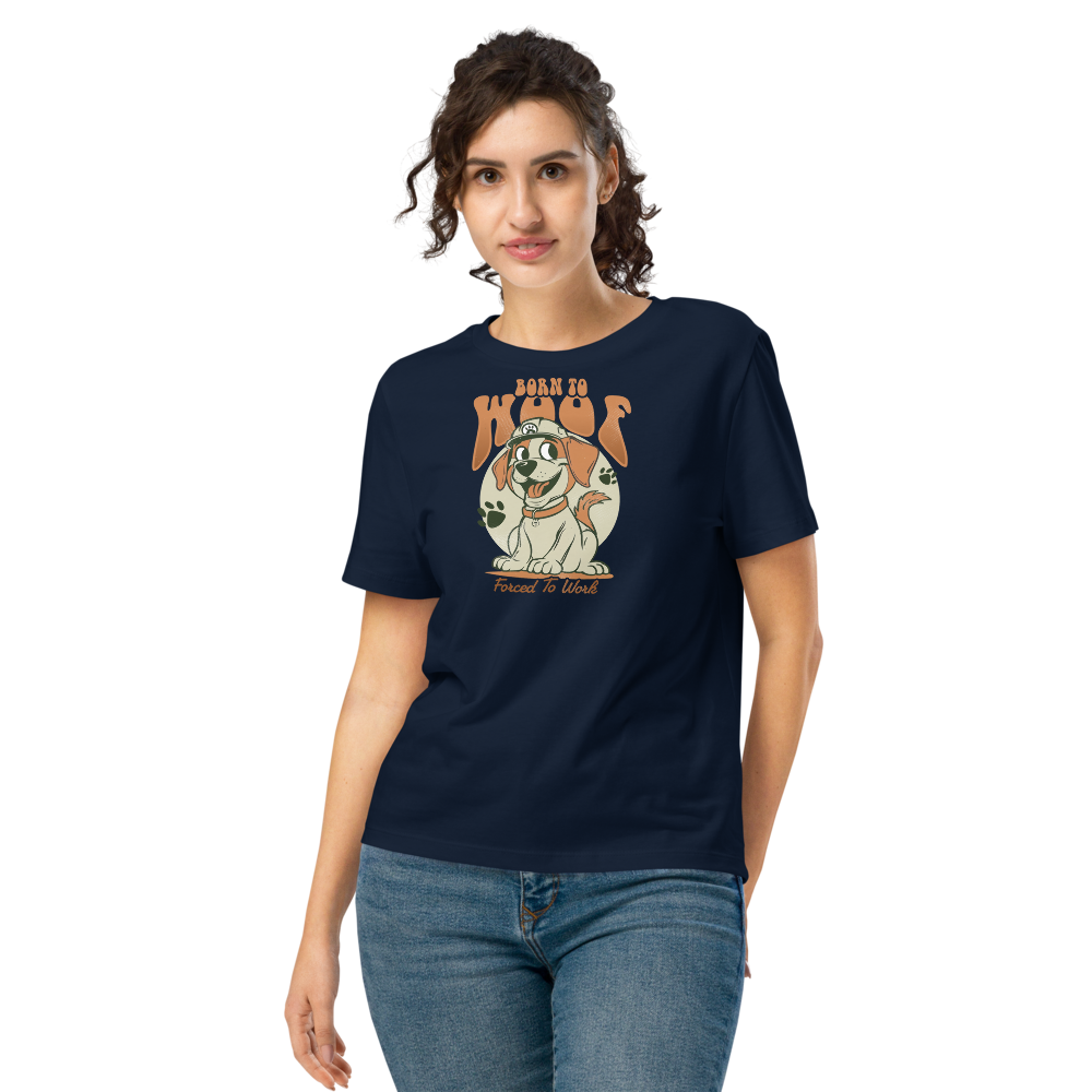 Women’s Organic Ribbed Neck T-Shirt - Hoof French Navy - $54.99
